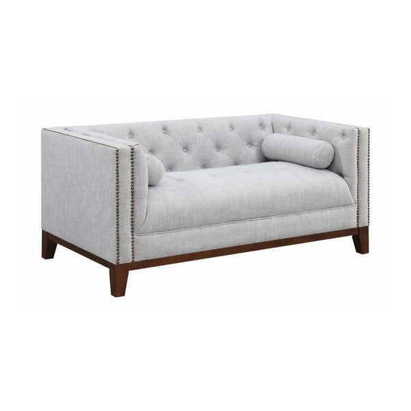  Best Master Deluca 2-Pc Embellished Fabric Tufted Sofa &  Loveseat Set in Gray : Home & Kitchen