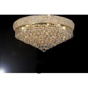 French Empire Crystal Flush Chandelier Lighting H16" X W30" - G93-Flush/541/24