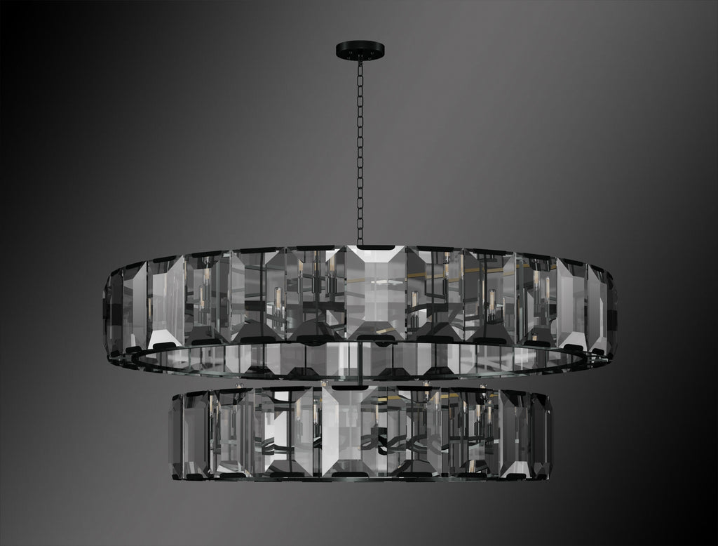 Luxe 2 Tier Crystal Chandelier Collection Vintage Rustic Lighting W 60" H 28" - G7-CB/4600/14+10