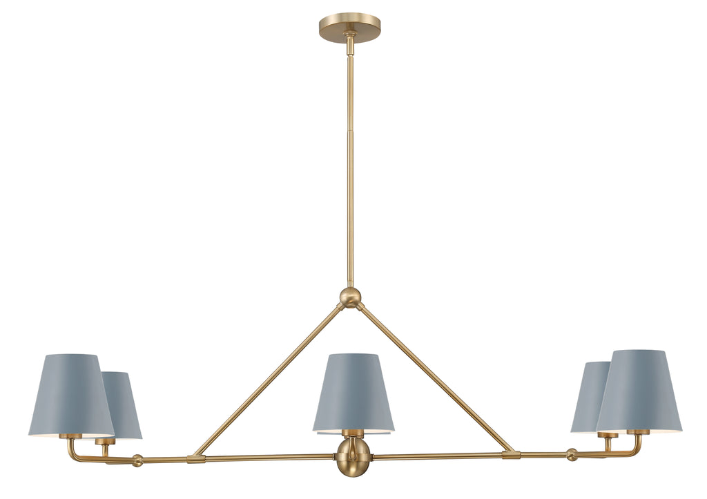 Xavier 6 Light Vibrant Gold + Blue Chandelier - C193-XAV-B9306-VG-BL