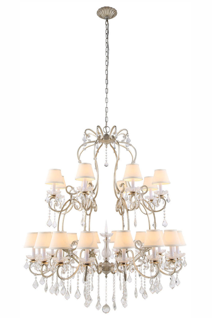 ZC121-1471G44SL - Urban Classic: Diana 24 light Vintage Silver Leaf Chandelier Clear Royal Cut Crystal