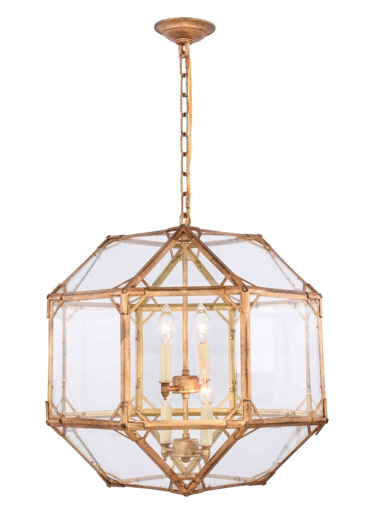 ZC121-1514D19GI - Urban Classic: Gordon 4 light Golden Iron Pendant