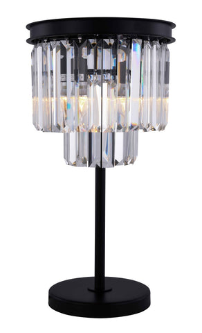 ZC121-1231TL14MB/RC - Urban Classic: Sydney 3 light Matte Black Table Lamp Clear Royal Cut Crystal