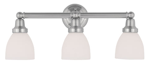 Livex Classic 3 Light Brushed Nickel Bath Light - C185-1023-91