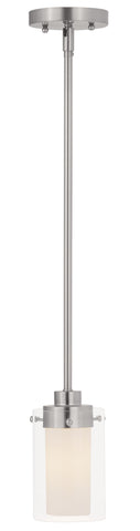 Livex Manhattan 1 Light Brushed Nickel Mini Pendant - C185-1540-91