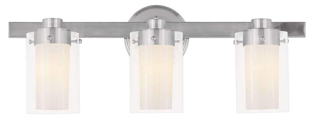 Livex Manhattan 3 Light Brushed Nickel Bath Light - C185-1543-91