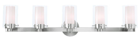 Livex Manhattan 5 Light Brushed Nickel Bath Light - C185-15455-91