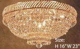 French Empire Crystal Flush Basket Chandelier W/Swarovski Crystal H 16" W 23" - A500-Flush/Cg/448/9Sw