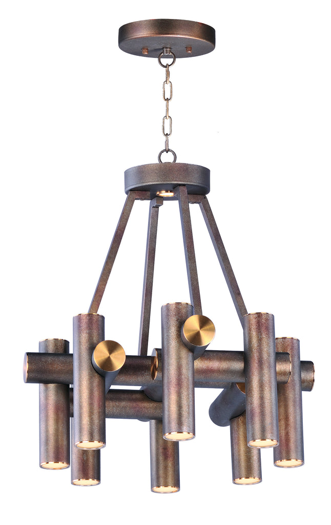 Tubular 9 Light LED Pendant Bronze Fusion / Antique Brass - C157-20826BZFAB