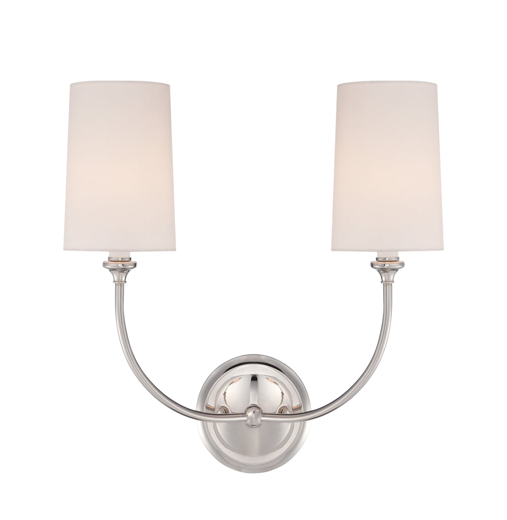 2 Light Polished Nickel Modern Sconce - C193-2242-PN