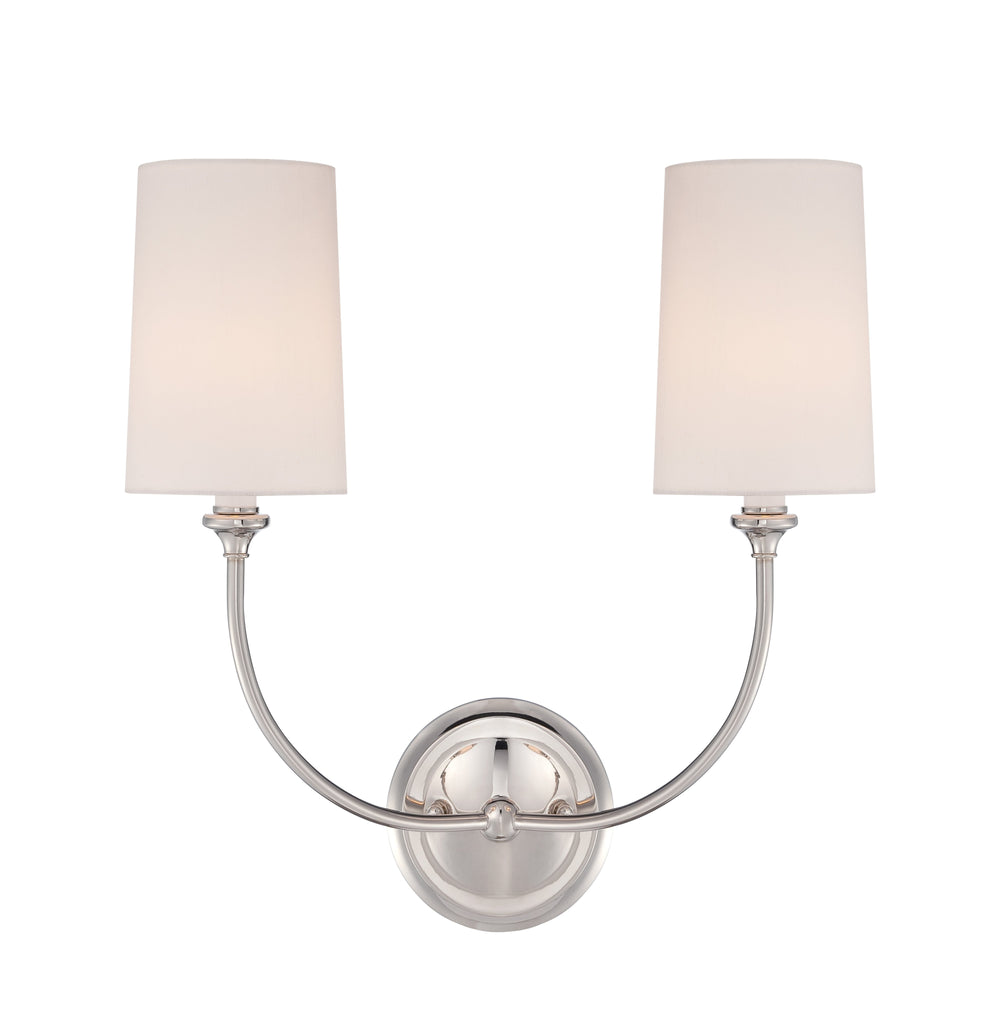 2 Light Polished Nickel Modern Sconce - C193-2242-PN