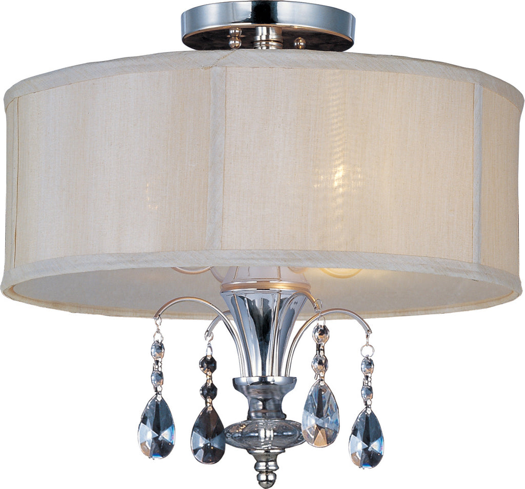 Montgomery 3-Light Semi-Flush Mount Polished Nickel - C157-24301CLBSPN