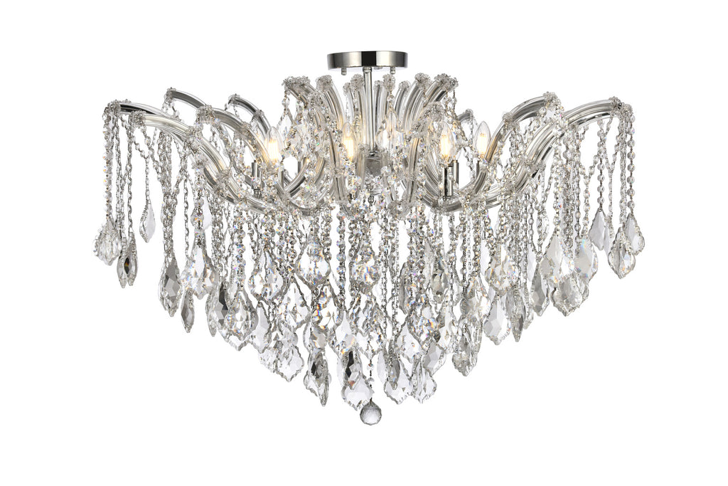 ZC121-2800F36C/RC - Regency Lighting: Maria Theresa 8 light Chrome Flush Mount Clear Royal Cut Crystal