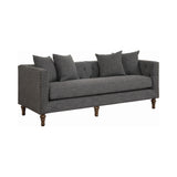 Set of 2 - Ellery Tuxedo Arm Tufted Sofa + Chair Grey - D300-10061