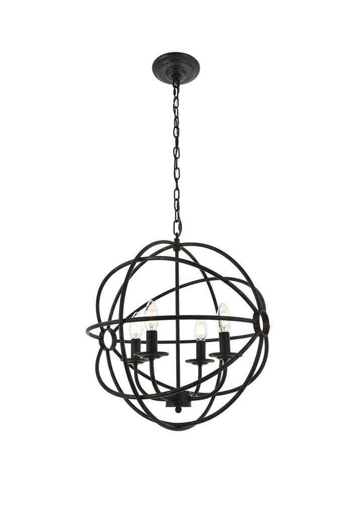 ZC121-LD4006D18DB - Living District: Octavia 4 light dark brown Pendant