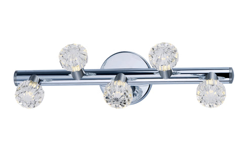 Bejewel LED 5-Light Bath Vanity Polished Nickel and Satin Nickel - C157-3035BCPNSN