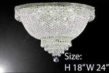 Set of 3-1 French Empire Crystal Chandelier Lighting H36 X W30 & 1 French Empire Crystal Chandelier Lighting H30 X W24 and 1 French Empire Crystal Semi Flush Basket Chandeliers Lighting H18 X W24 - CS/870/14+ CS/870/9+ FLUSH/CS/870/9 A500-