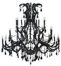 Jet Black Crystal Chandelier Lighting W52" H60" - G83-Black/2756/36+1