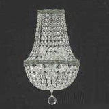 Set of 3-1 French Empire Crystal Chandelier Lighting H50" X W24" - Great for The Dining Room, Living Room! and 2 Empire Crystal Wall Sconce Lighting H 18" X W 9.5" X D 5" - 1EA CS/870/15 + 2EA CS/4/5/WALLSCONCE