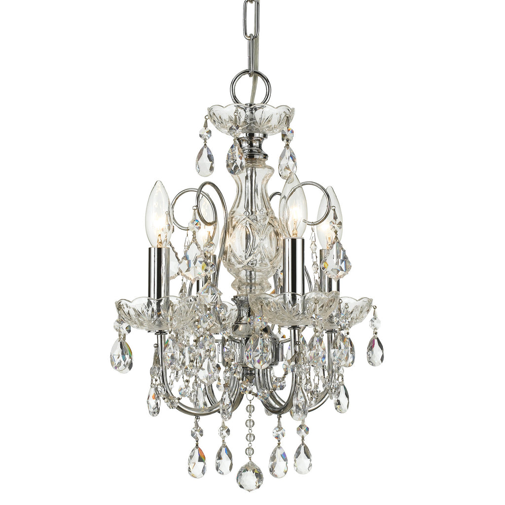 4 Light Polished Chrome Crystal Mini Chandelier Draped In Clear Swarovski Strass Crystal - C193-3224-CH-CL-S