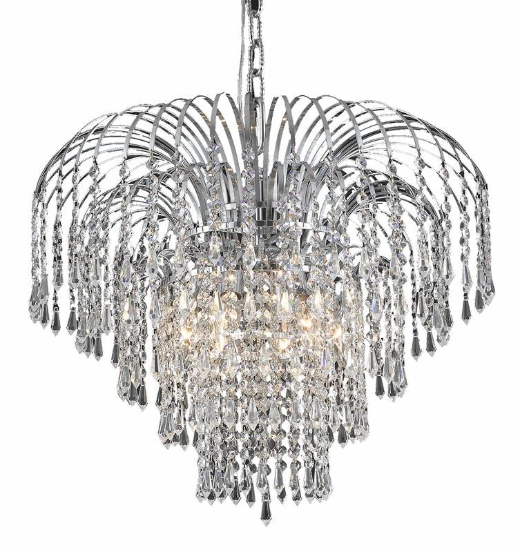 C121-6801D21C/RC - Regency Lighting: Falls 6 light Chrome Chandelier Clear Royal Cut Crystal