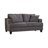 Set of 3 - Samuel Tufted Sofa + Loveseat + Chair Charcoal - D300-10047