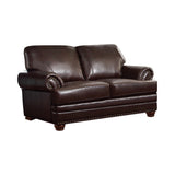 Set of 3 - Colton Rolled Arm Upholstered Sofa + Loveseat + Chair Brown - D300-10030