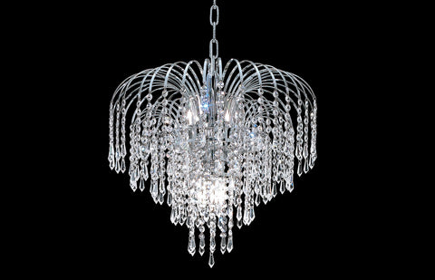 C121-6801D19C/RC - Regency Lighting: Falls 6 light Chrome Pendant Clear Royal Cut Crystal