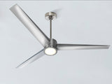 *CLOSE OUT PRICE* LIMITED QTY AVAILABLE  - Apollo 60 inch Brushed Steel Ceiling Fan - With LED Light Kit - Indoor/Outdoor Ceiling Fan - G7-CS/4724/60