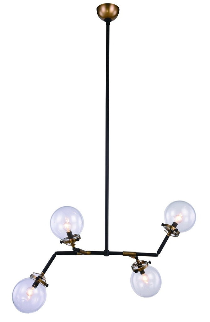 ZC121-1507G40BB - Urban Classic: Leda 4 light Burnished Brass&Flat Black Chandelier