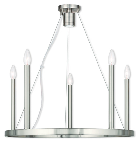 Livex Alpine 5 Light + 1 Light BN Chandelier - C185-40245-91