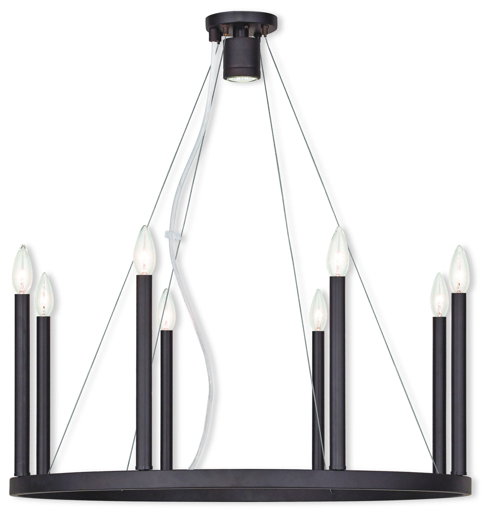 Livex Alpine 8 Light + 1 Light Bronze Chandelier - C185-40247-07