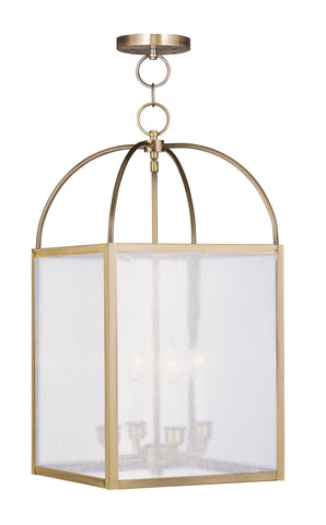 Livex Milford 4 Light Antique Brass Chain Lantern  - C185-4046-01