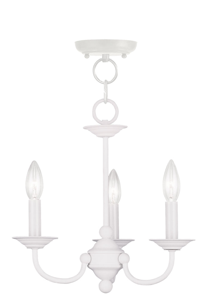 Livex Home Basics 3 Light White Mini Chandelier - C185-4153-03