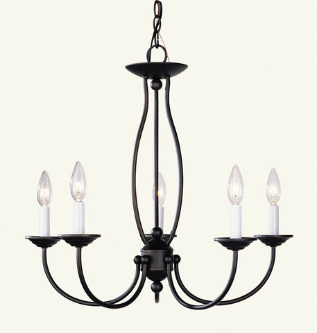 Livex Home Basics 5 Light Bronze Chandelier - C185-4155-07