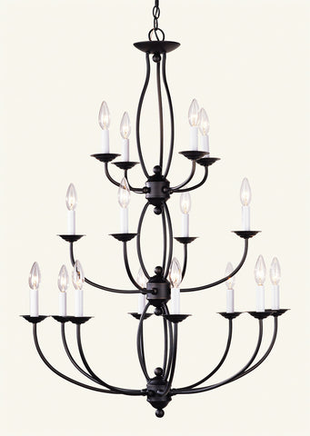 Livex Home Basics 16 Light Bronze Chandelier - C185-4160-07