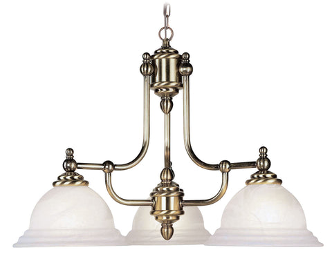 Livex North Port 3 Light Antique Brass Chandelier - C185-4253-01