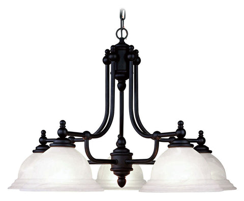 Livex North Port 5 Light Black Chandelier - C185-4255-04