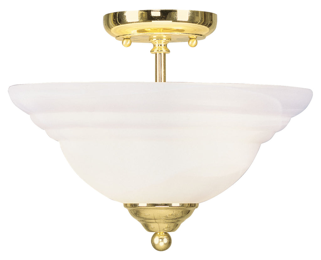 Livex North Port 2 Light Polished Brass Ceiling Mount - C185-4259-02