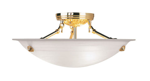 Livex Oasis 3 Light Polished Brass Ceiling Mount - C185-4273-02