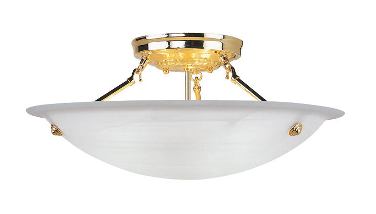 Livex Oasis 3 Light Polished Brass Ceiling Mount - C185-4274-02