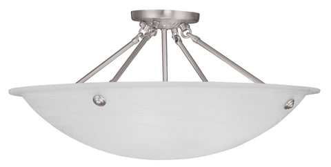 Livex Oasis 4 Light Brushed Nickel Ceiling Mount - C185-4275-91