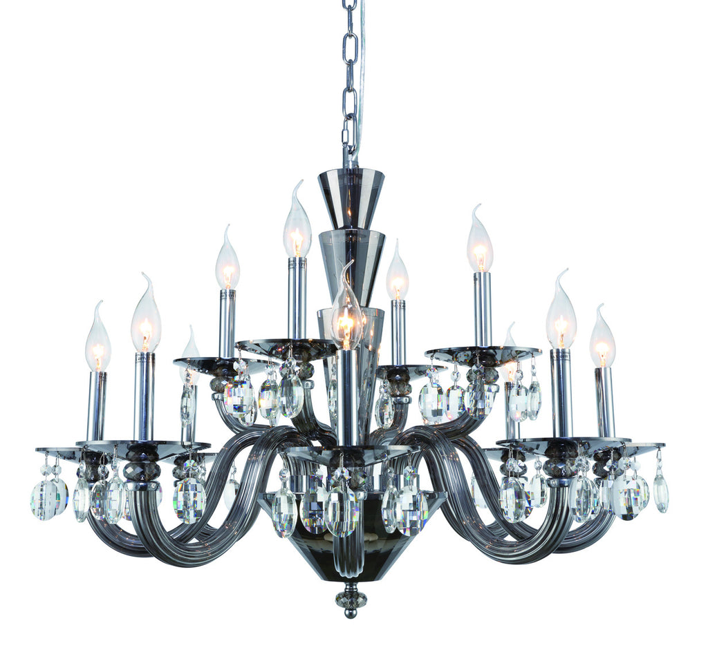 ZC121-7870D32SS/RC - Regency Lighting: Augusta 12 light Silver Shade Chandelier Clear Royal Cut Crystal