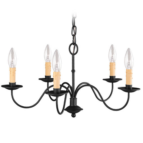 Livex Heritage 5 Light Black Chandelier - C185-4465-04