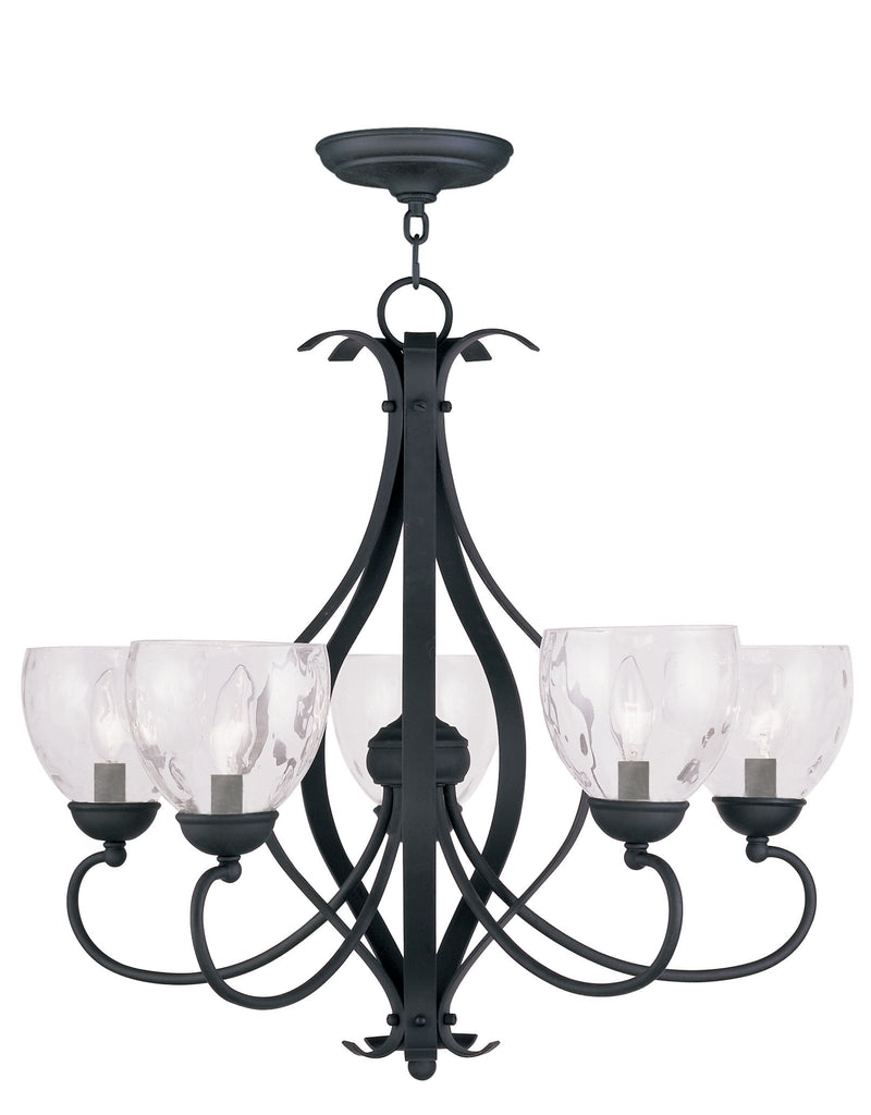 Livex Brookside 5 Light Black Chandelier - C185-4805-04