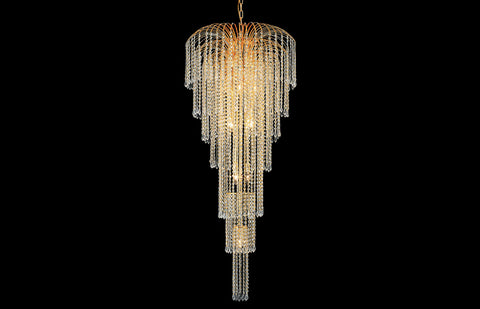 C121-6801G25G/EC - Regency Lighting: Falls 11 light Gold Chandelier Clear Elegant Cut Crystal