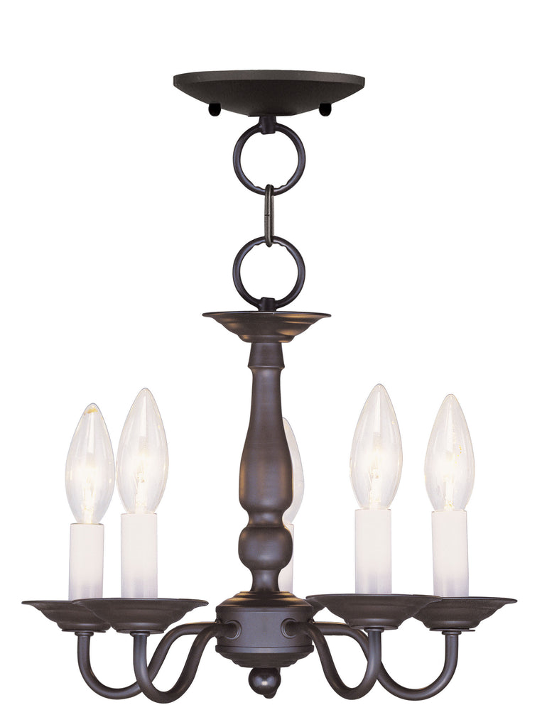 Livex Williamsburgh 5 Light Bronze Chain Hang/Ceiling Mount - C185-5011-07