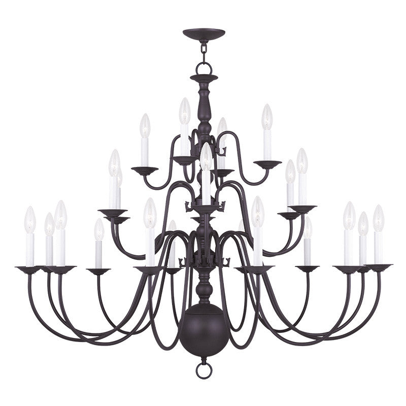 Livex Williamsburgh 22 Light Bronze Chandelier - C185-5015-07