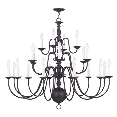 Livex Williamsburgh 22 Light Bronze Chandelier - C185-5015-07