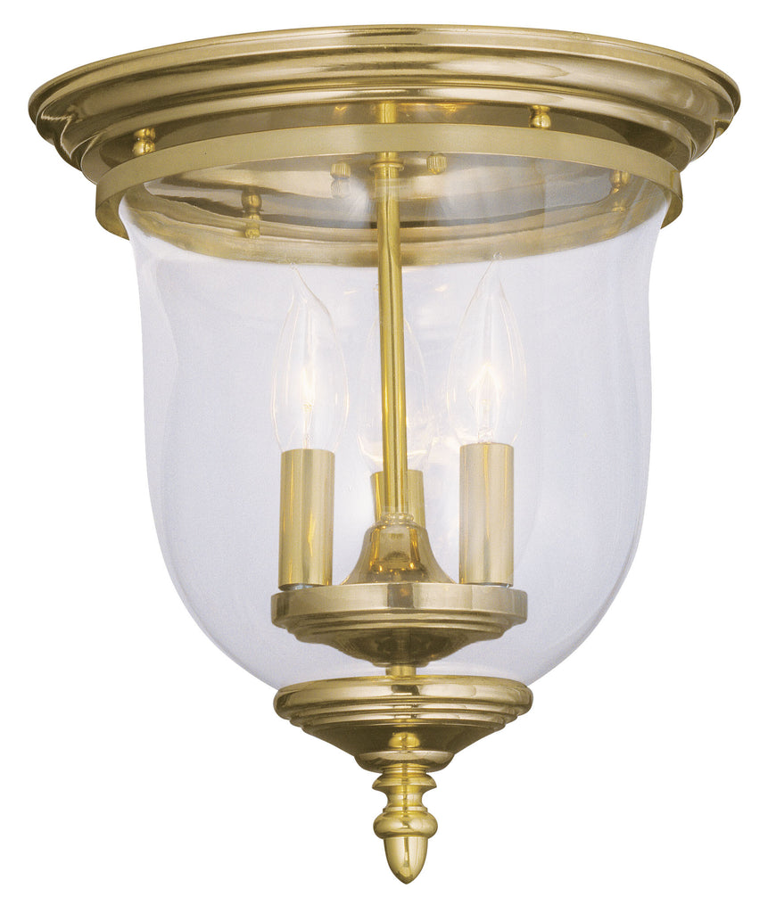 Livex Legacy 3 Light Polished Brass Ceiling Mount - C185-5021-02